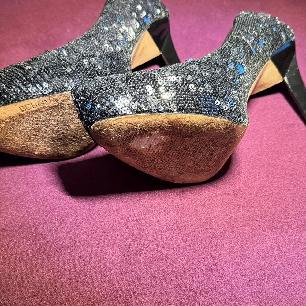BCBGMaxAzria Black Sequin Heels